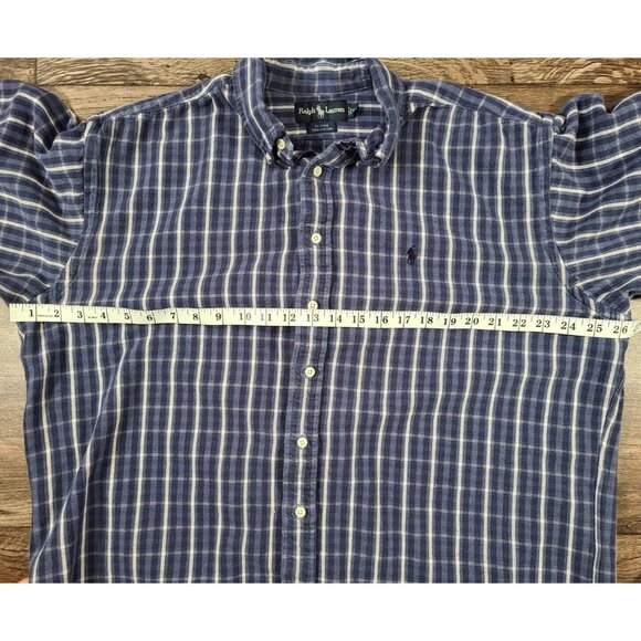 Ralph Lauren Blaire Long Sleeve Button Down Blue Cotton Flannel Shirt Men's XL - Picture 5 of 7